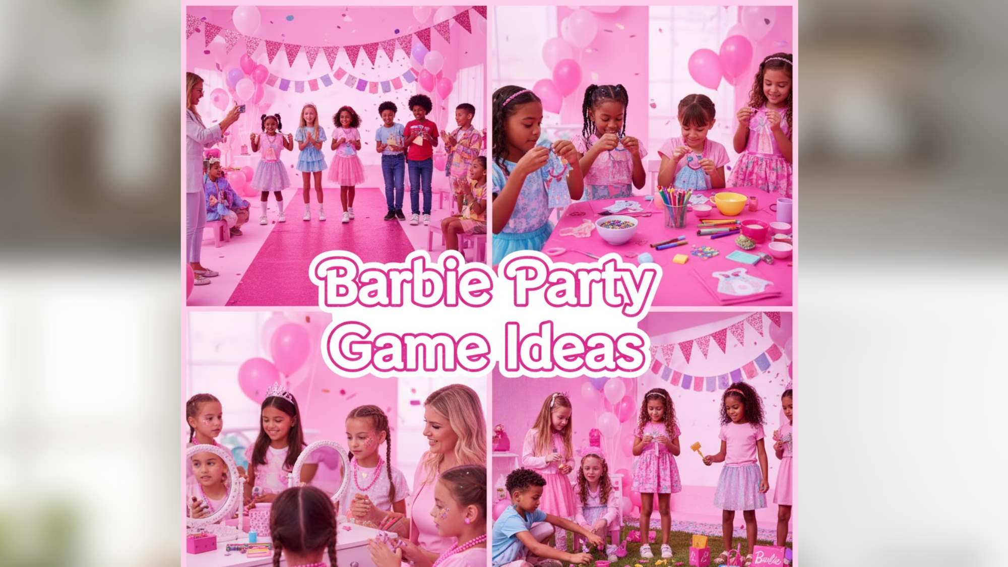 Pretty in Pink Barbie Party Games for Kids