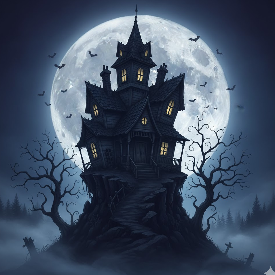  Haunted House Silhouette