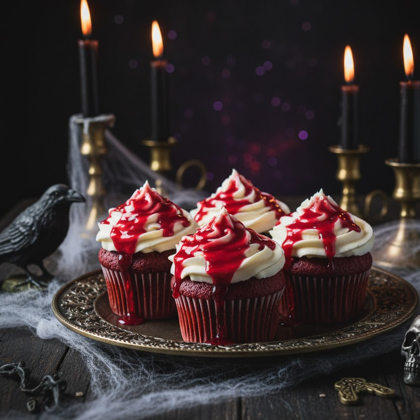 Bloody Red Velvet Cupcakes