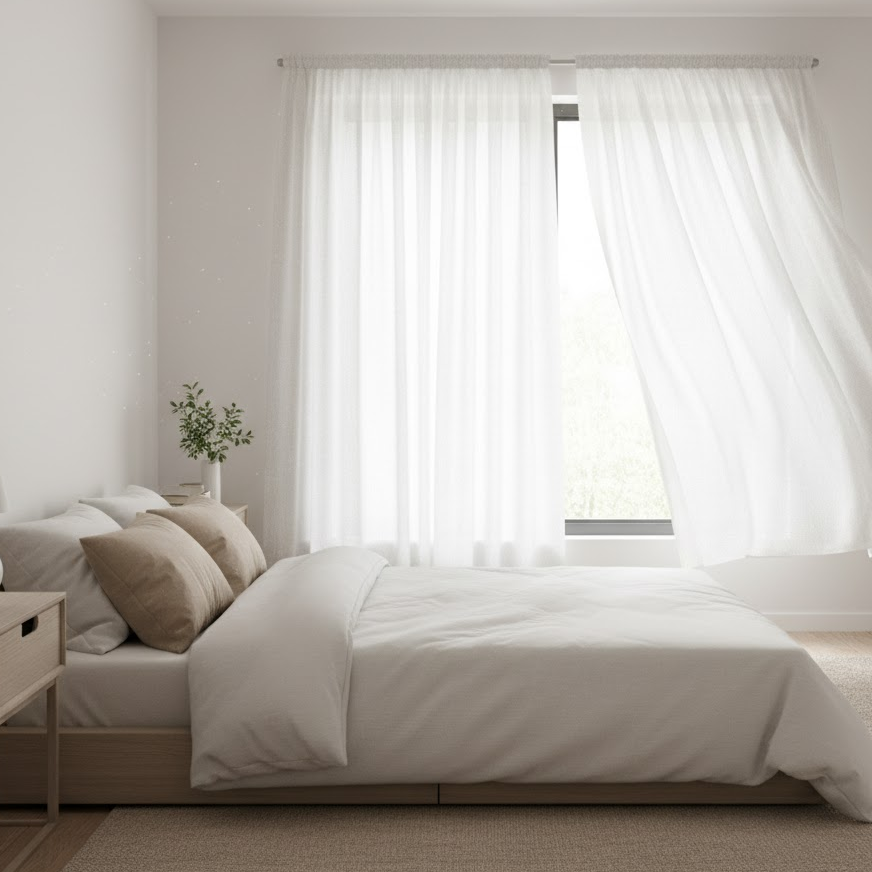  Sheer White Curtains