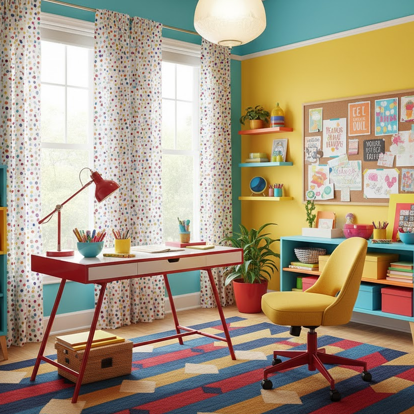 Bold and Colorful Office