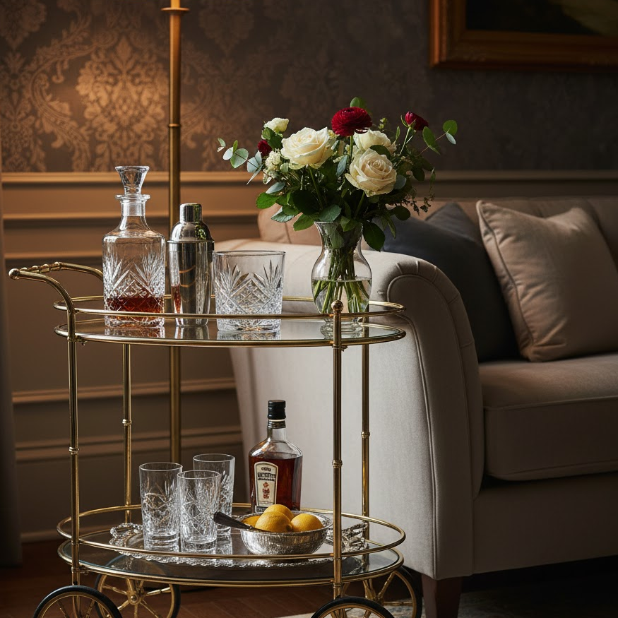 Vintage Bar Cart Charm