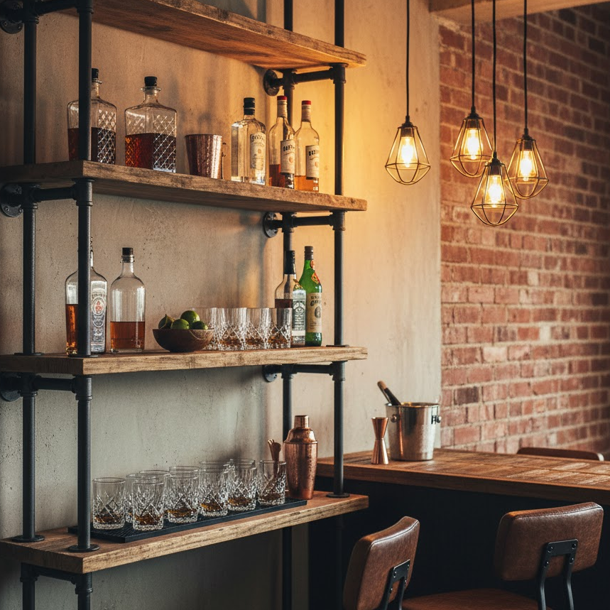 Industrial Pipe Mini Bar