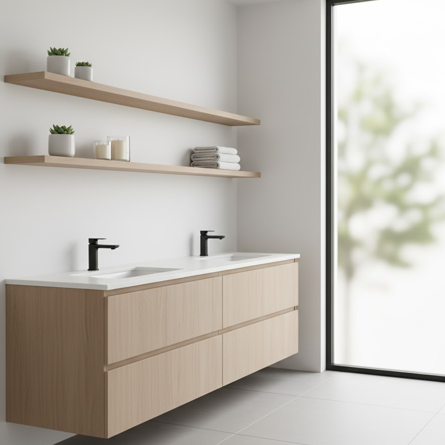 Open and Closed Shelving Units