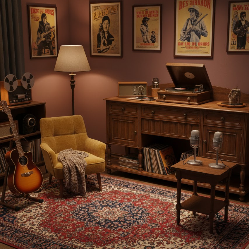 vintage-music-room-setup