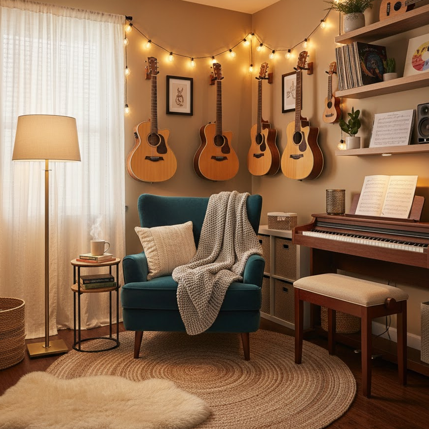 cozy-small-music-room