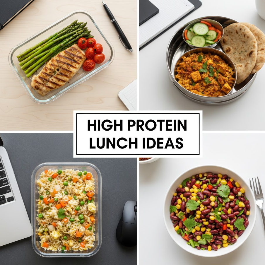 high-protein-office-lunch-collage