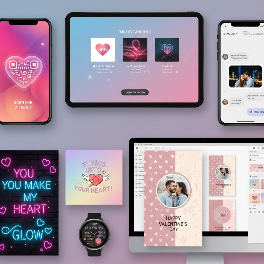 modern-digital-valentine-cards-with-qr-codes-gradients-neon-signs-smartphone-messages-and-minimal-typography