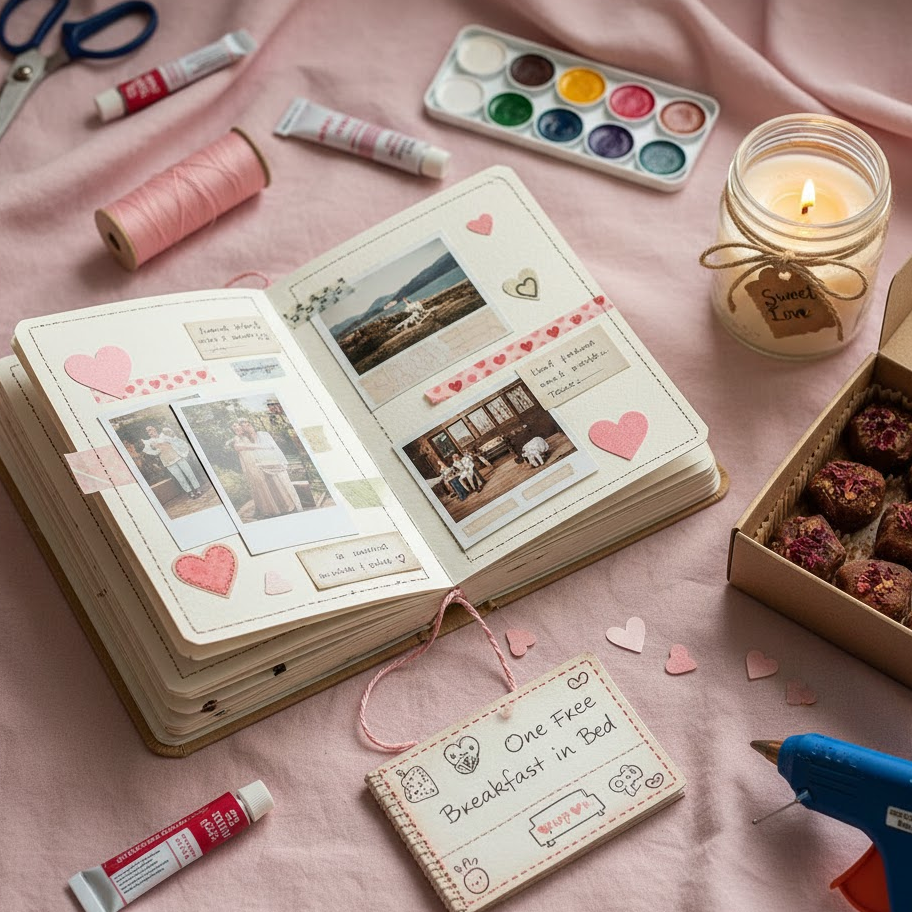diy-and-handmade-valentine-gifts-scrapbook-candle-chocolate-coupon-book