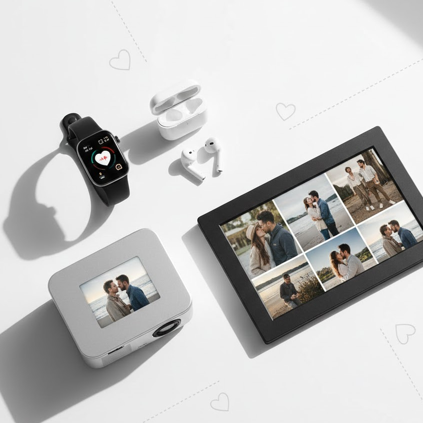 tech-and-gadget-valentine-gifts-smartwatch-earbuds-projector-photo-frame