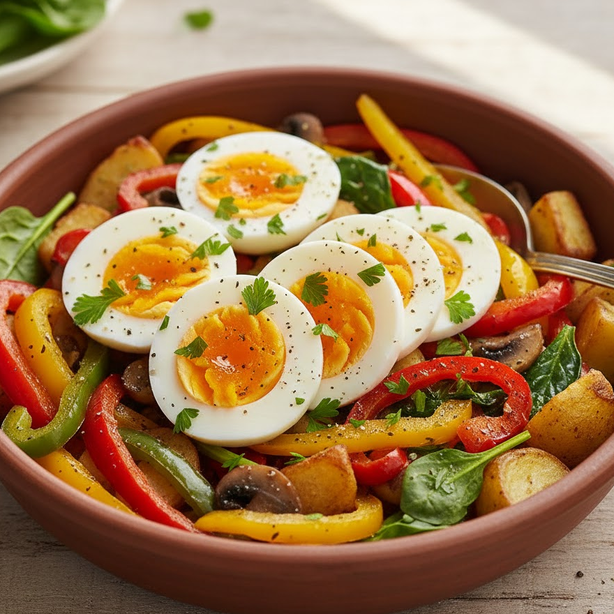 egg-and-potato-breakfast-bowl-with-sautéed-vegetables