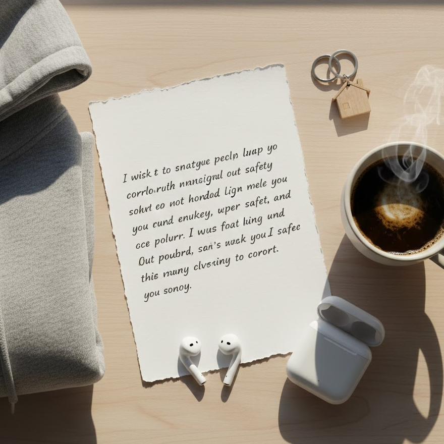minimal-cozy-love-letter-flat-lay-for-boyfriend-coffee-earphones-hoodie-keychain-warm-vibe