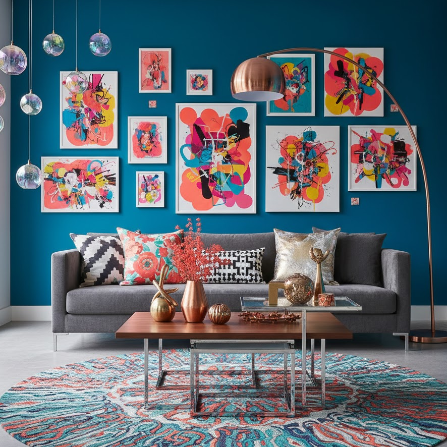 artistic-creative-teal-coral-colorful-artwork-bold-cushions
