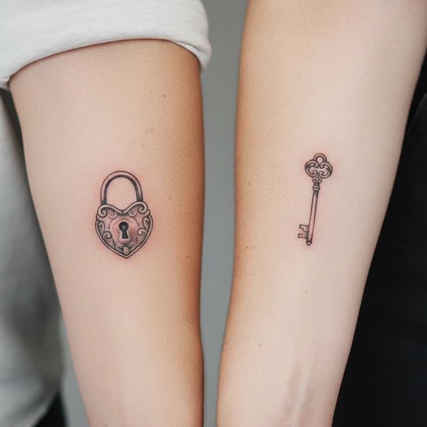lock-and-key-matching-tattoo-hand-and-wrist