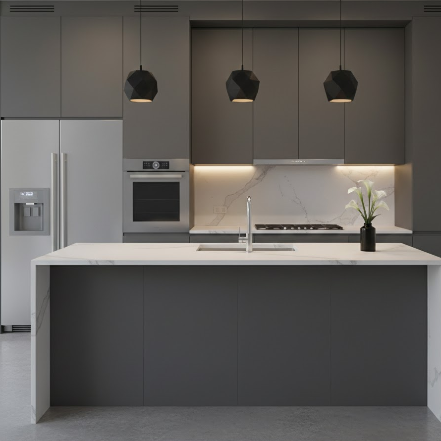 charcoal-gray-kitchen-cabinets-modern-sleek-contemporary-interior