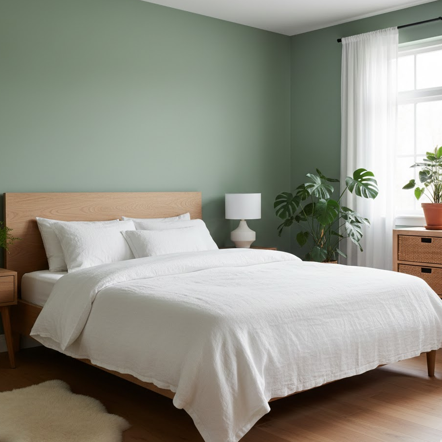 sage-walls-white-accents-green-bedroom