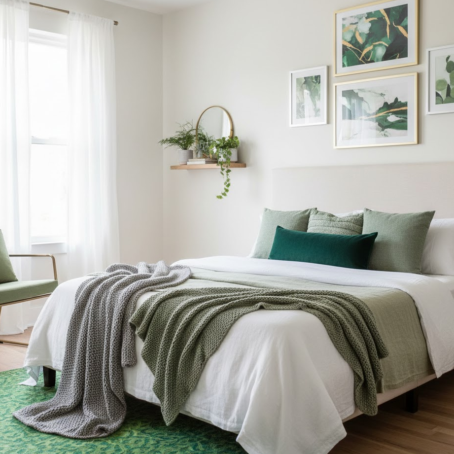 layered-green-accessories-bedroom