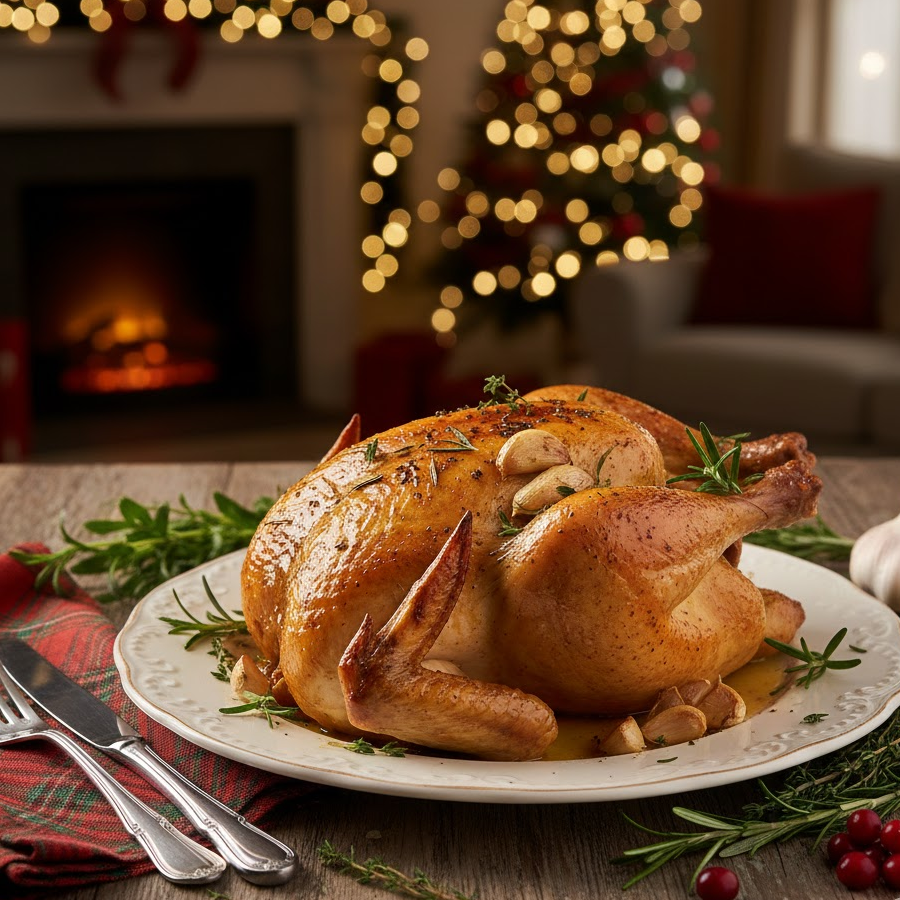 herb-roasted-chicken-with-fresh-herbs-christmas-table