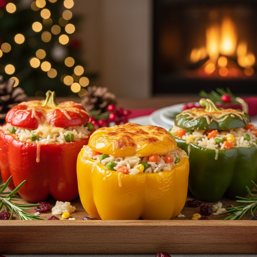 stuffed-bell-peppers-with-cheesy-filling-christmas-style