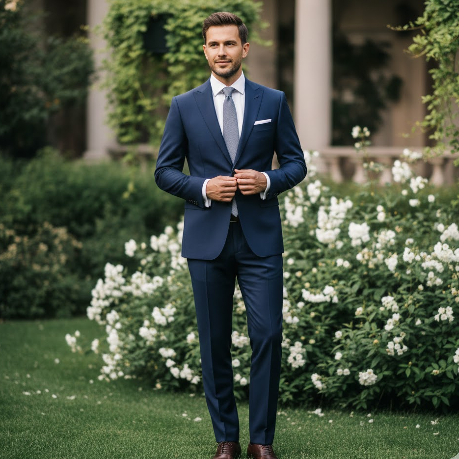 navy-blue-slim-fit-suit-groom-modern-wedding-look-stylish-tailored-outfit