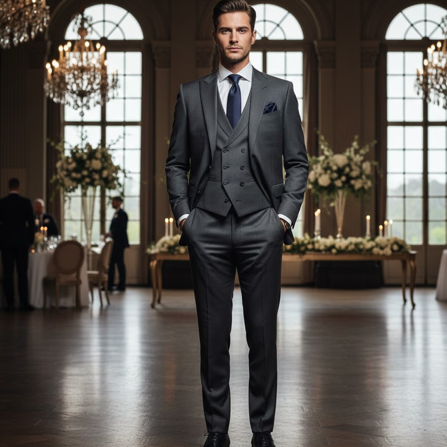 charcoal-grey-three-piece-suit-groom-formal-elegant-wedding-attire-classic-look