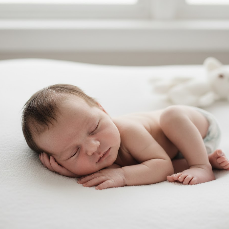 classic-white-minimalist-newborn-photoshoot-baby-soft-neutral-background-tiny-features