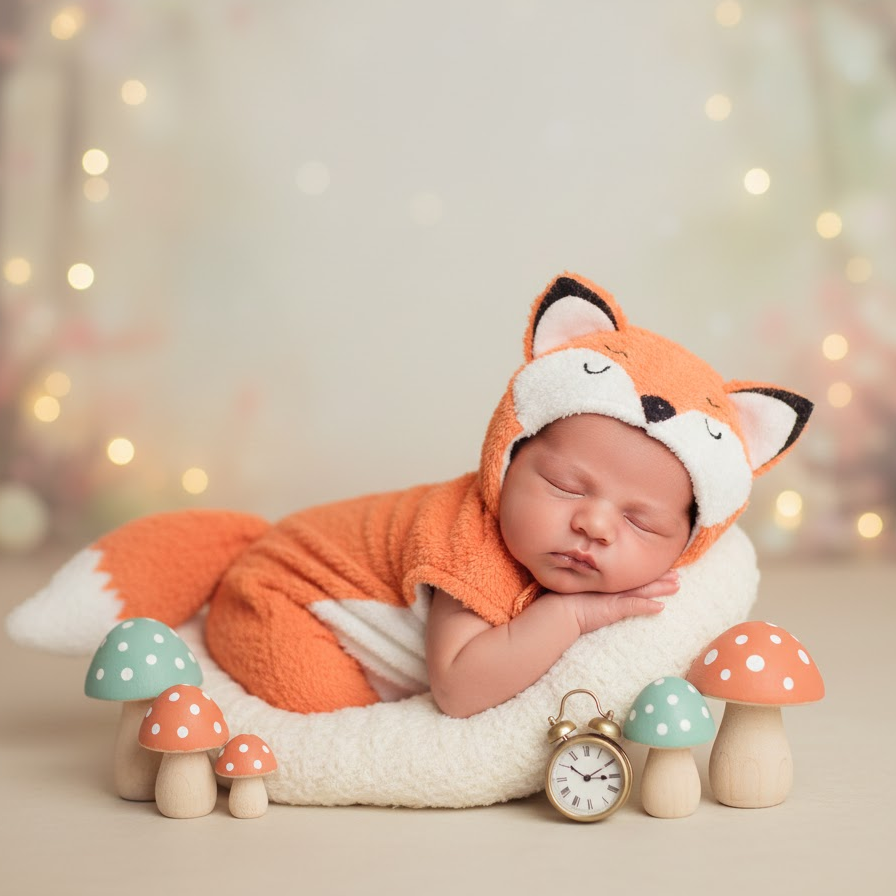 themed-costume-newborn-photoshoot-baby-animal-fairytale-pastel-soft-lighting