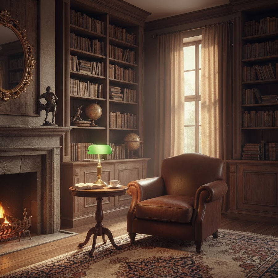 vintage-inspired-library-antique-furniture-wooden-shelves-warm-tones-classic-reading-room