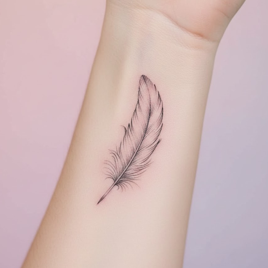 delicate-feather-tattoo-forearm-minimal-soft-line-women-small-tattoo