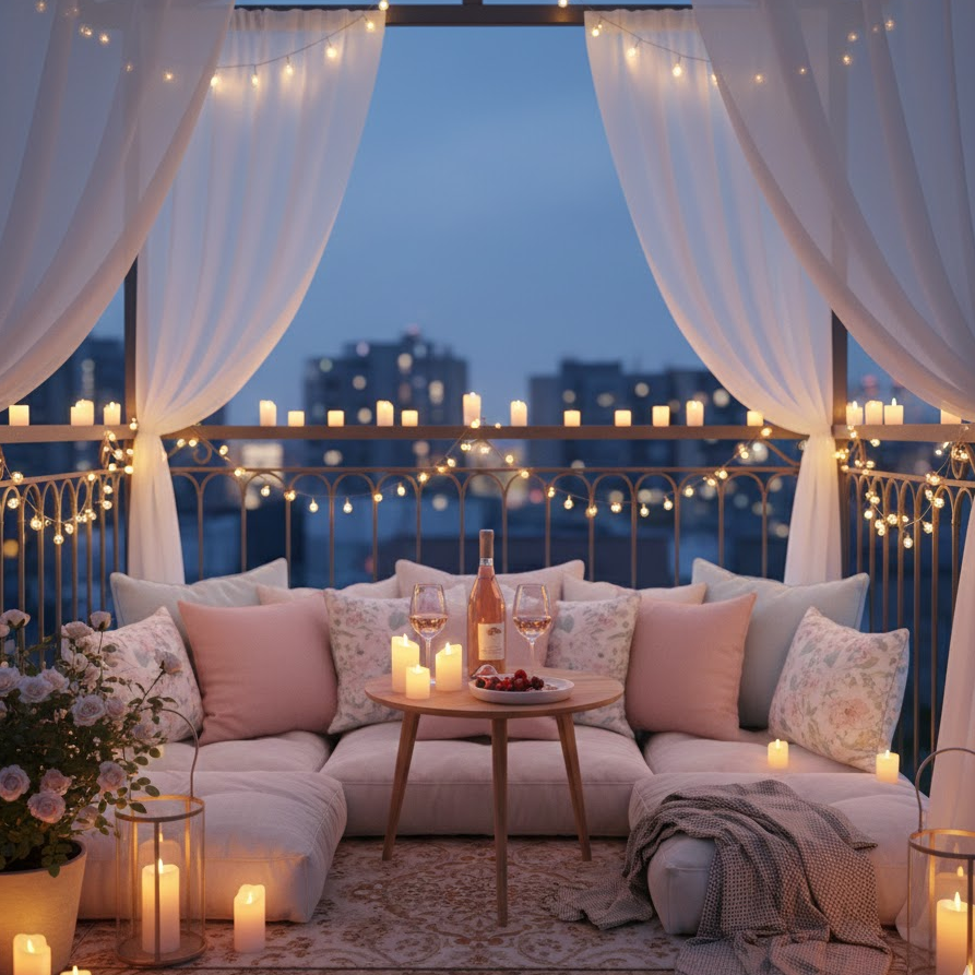 romantic-balcony-setup-fairy-lights-sheer-curtains-soft-lighting-cozy-look