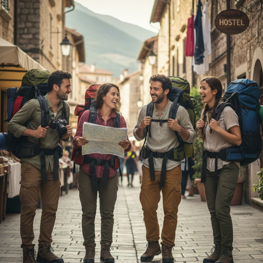friends-backpacking-holiday-budget-travel-hostel-exploration