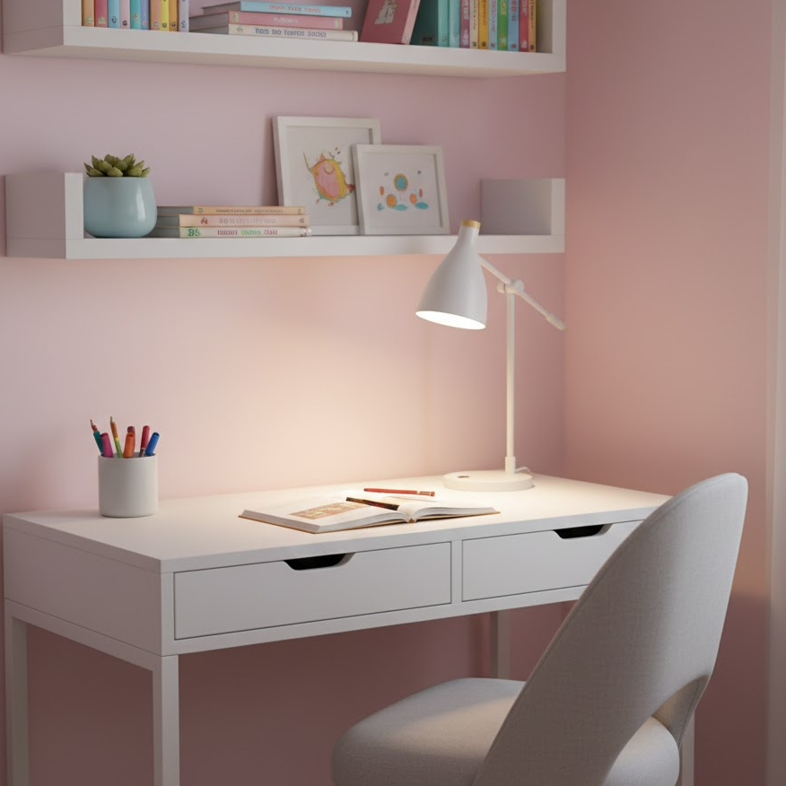 kids-study-nook-modern-desk-shelves-task-lighting-organized-space