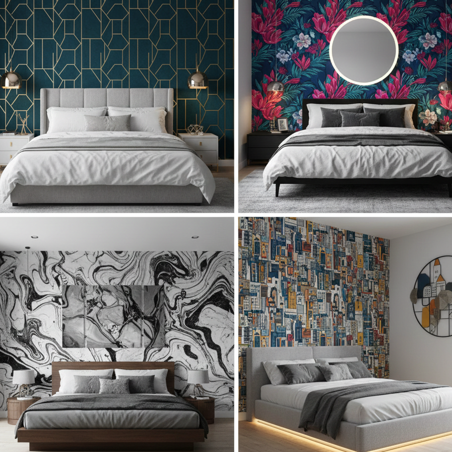 accent-wall-wallpaper-bedroom-bold-design-statement-wall-modern-interior
