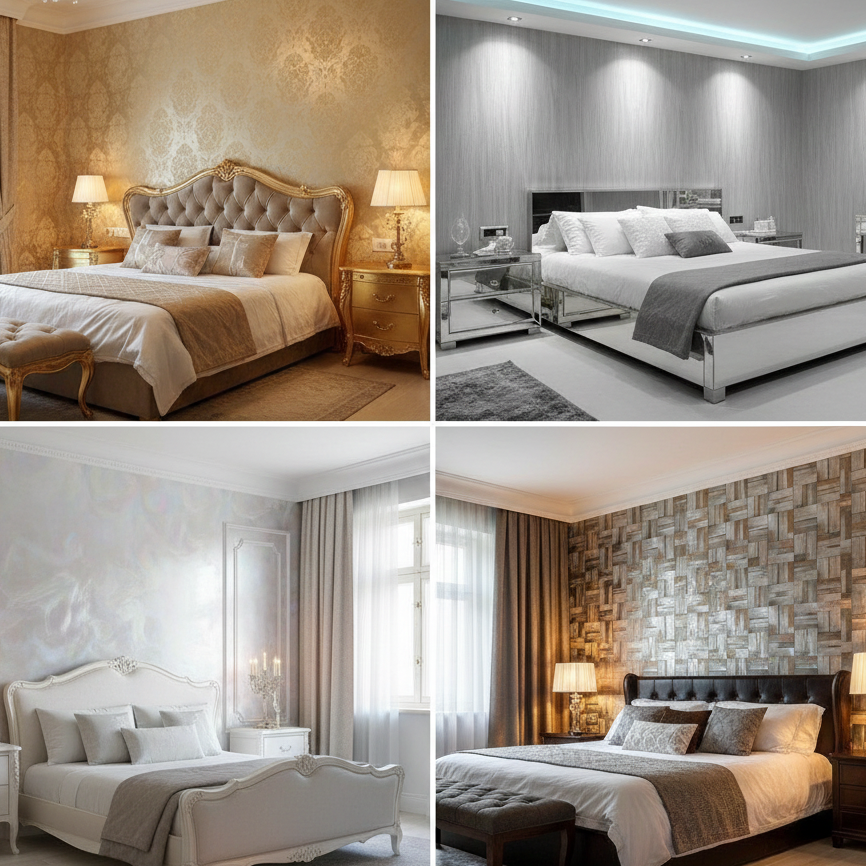 metallic-wallpaper-bedroom-luxury-wall-design-elegant-modern-interior