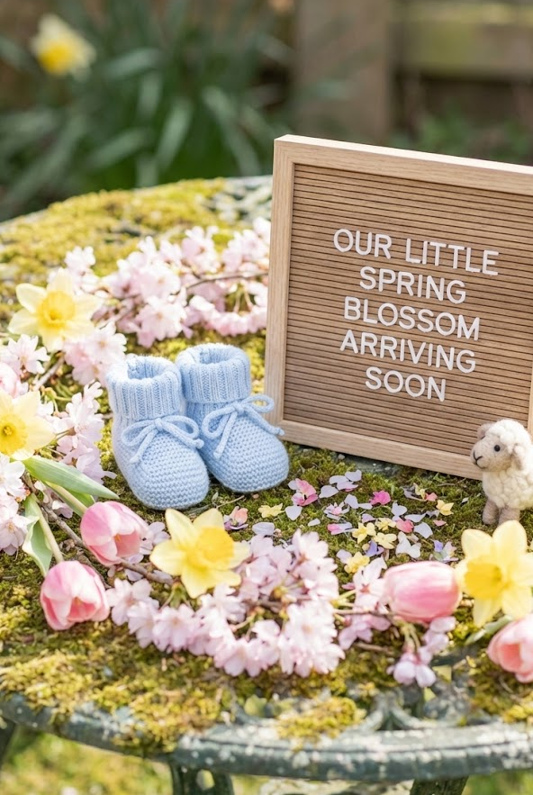 seasonal-baby-announcement-spring-theme-natural-light-family-moment