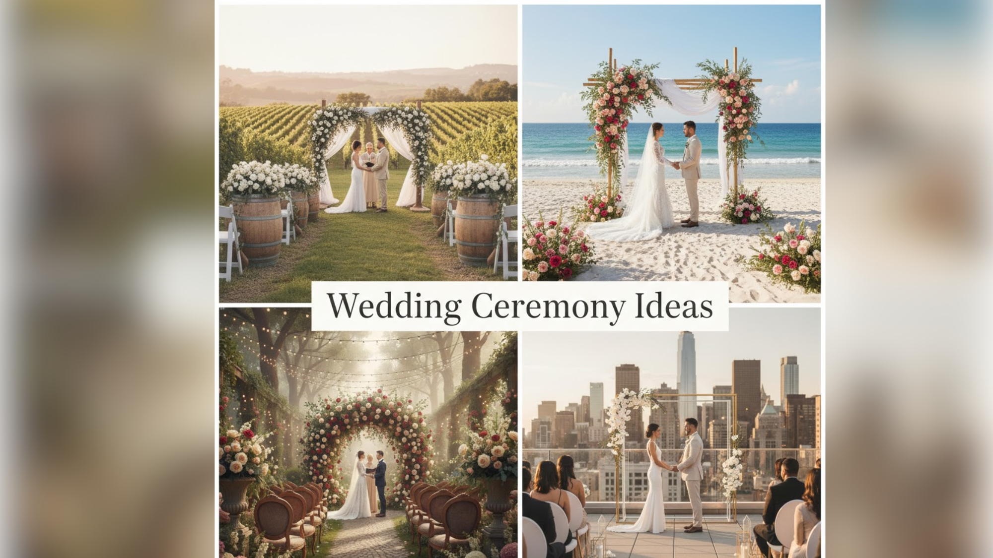Dream Wedding Ceremony Inspiration: Beach, Garden, Rooftop & More