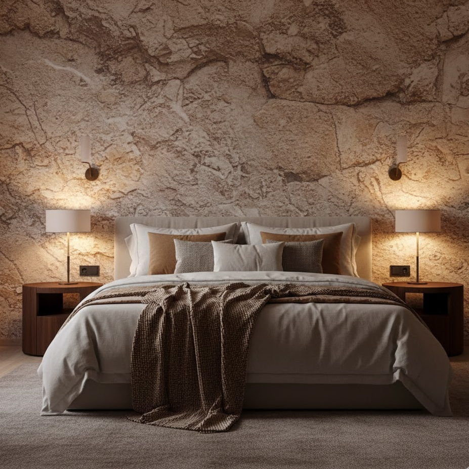 textured-bedroom-wallpaper-accent-wall-cozy-style