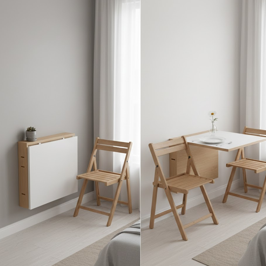 foldable-floating-dining-table-small-space-smart-compact-interior