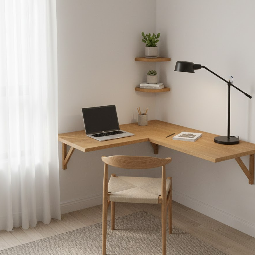 corner-floating-study-table-wall-mounted-desk-small-room-space-saving